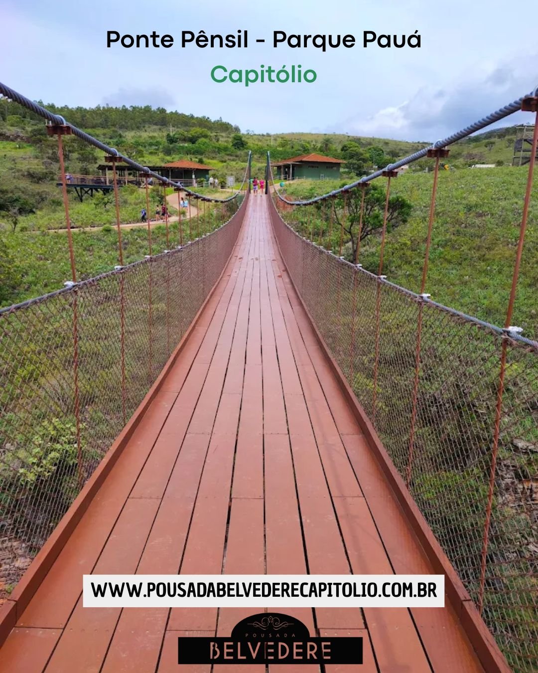 Ponte Pênsil no Parque Pauá em Capitólio